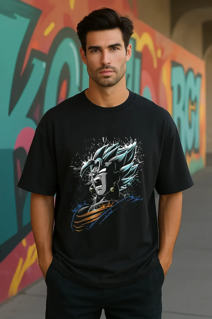 Goku Blue Drop shoulder T Shirt – Unisex